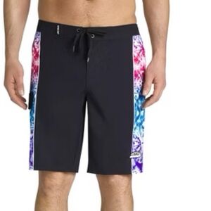 🔥Pipeline Black Board Shorts with Tie-Dye Accents Sz Medium New